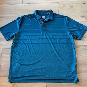 Callaway Opti-Dri Mens XXL Golf Polo Shirt Blue Striped Short Sleeve Performance